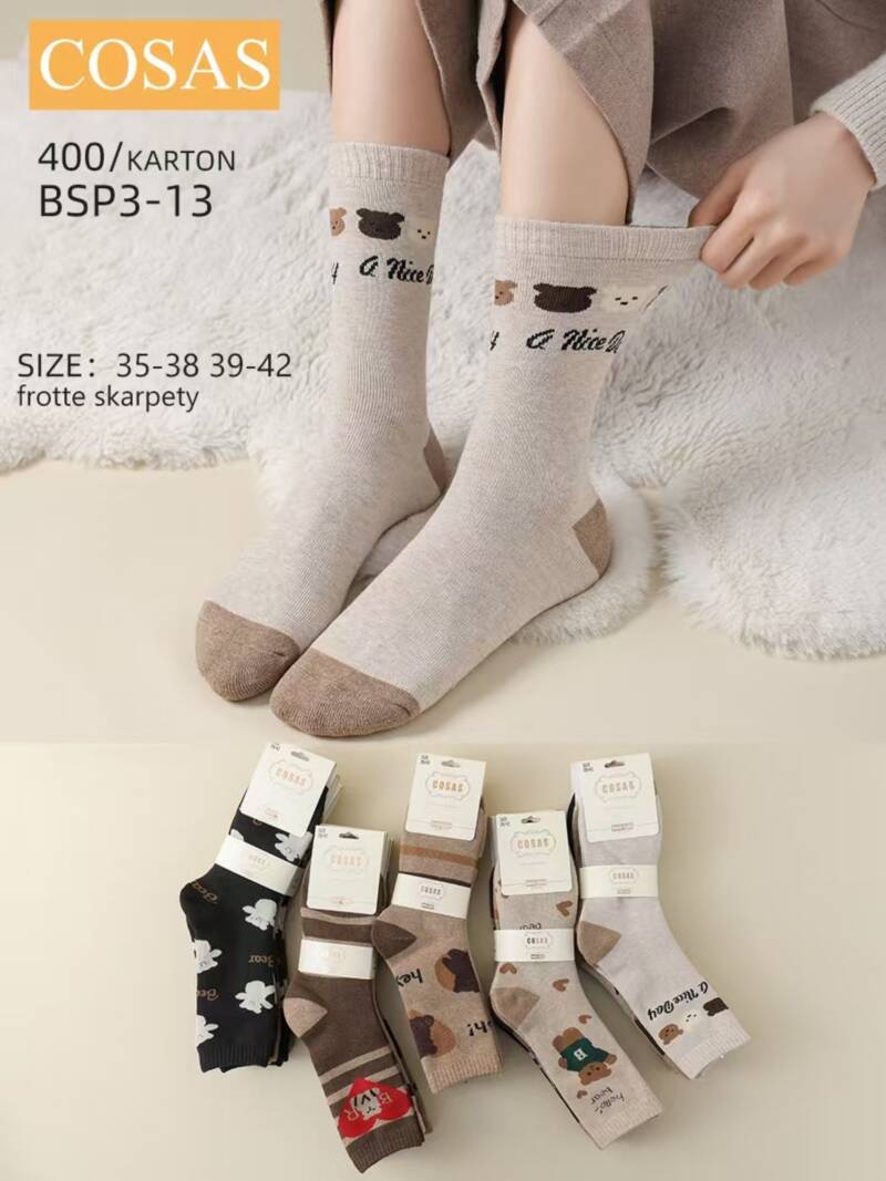 Skarpety damskie Roz 35-42, Mix kolor Paczka 40 szt